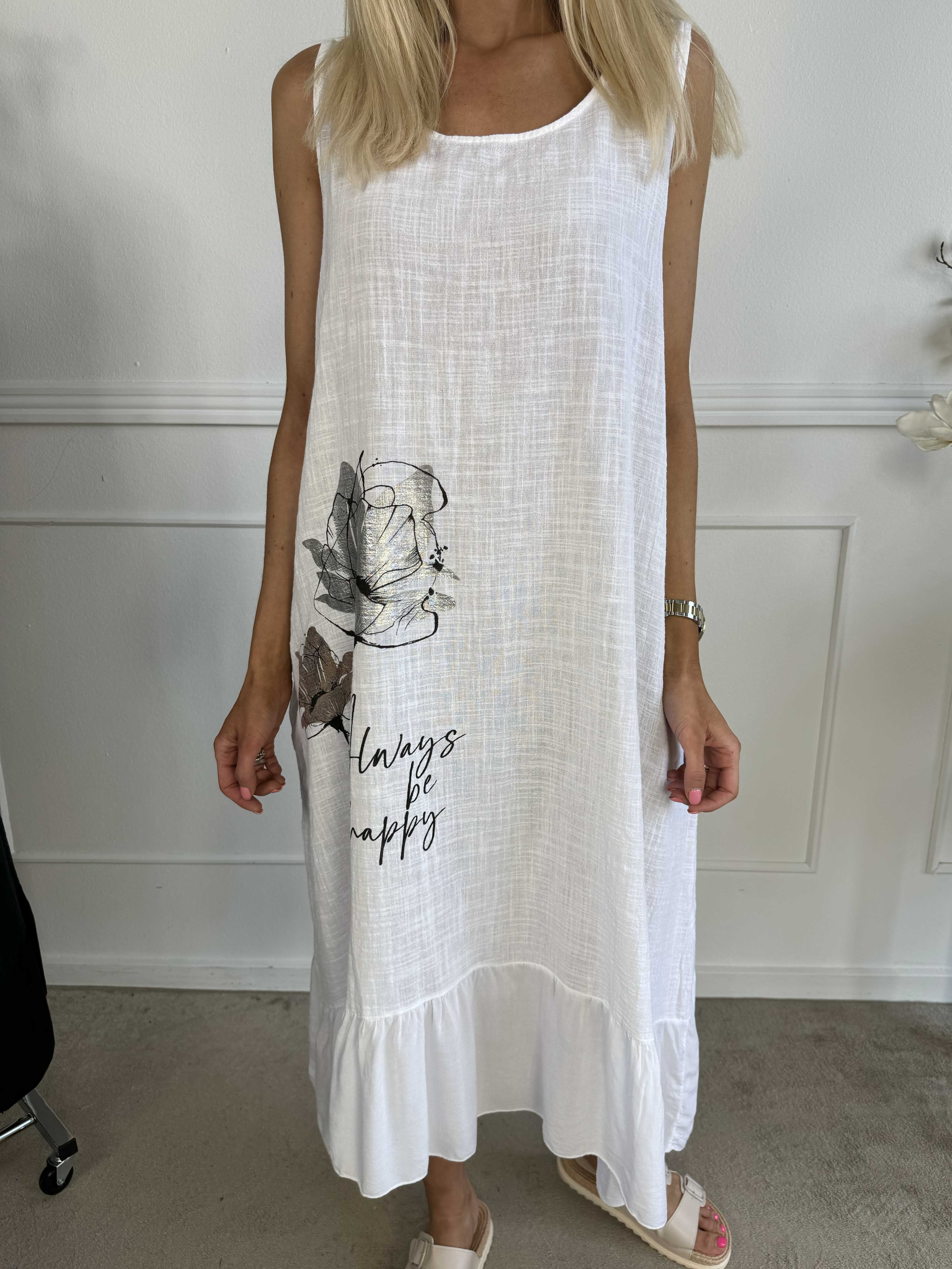 Mille - Sommarklänning i linne-look med volang